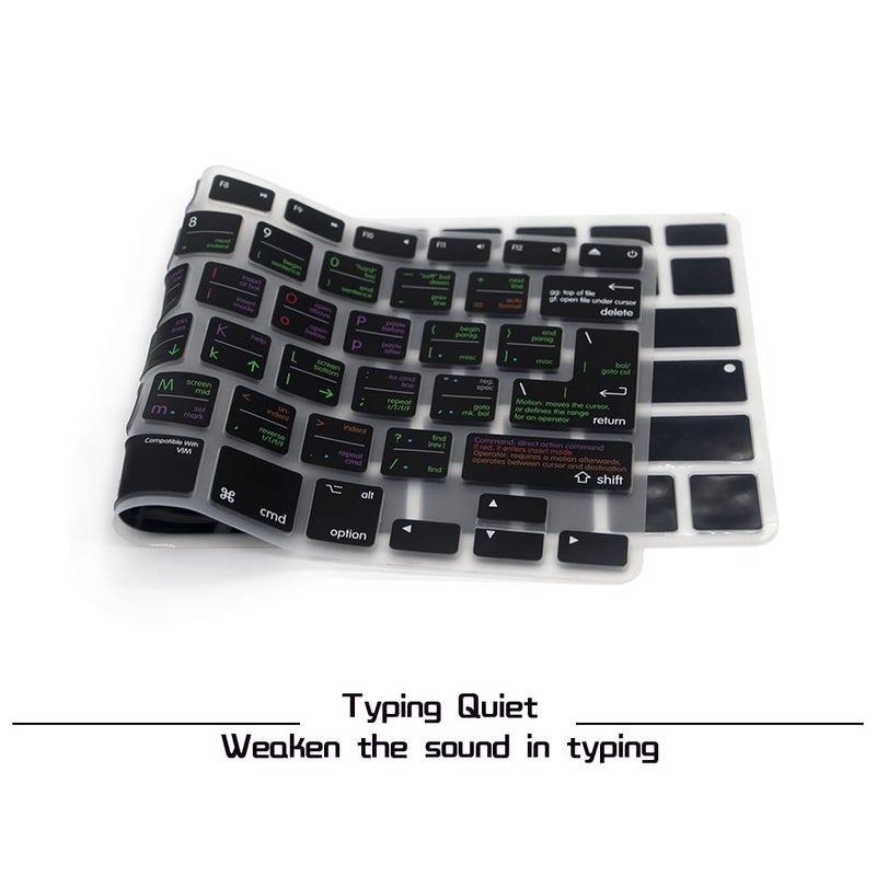HRH Vim/VI Functional Shortcuts Hotkey Silicone Keyboard Cover Skin for MacBook Air 13,for MacBook Pro13/15/17(with or w/Out Retina Display,2015 or Older Version),for iMac Older,USA and European - Image 3